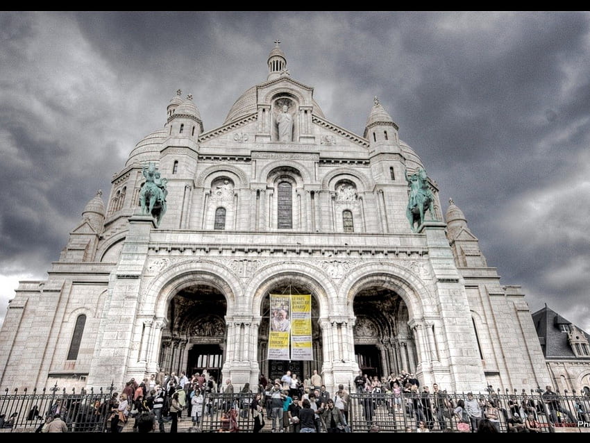 Basilique Sacré-Coeur, Paris, Katolik, Romawi, Paris, Gereja, Tengara Wallpaper HD