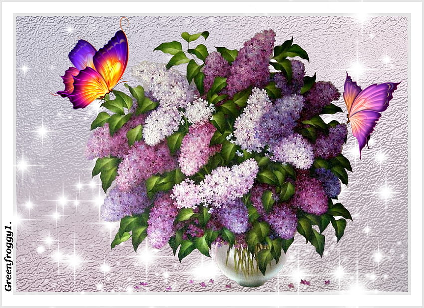 LOVELY LILACS, ART, LILACS, LOVELY, ABSTRACT HD wallpaper