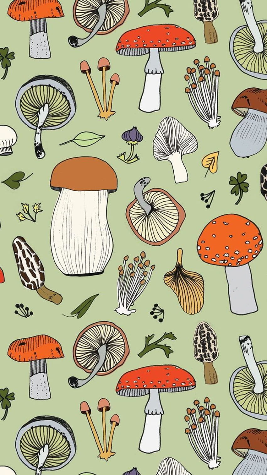 Design della superficie del fungo verde. Witchy, motivo per iPhone, motivi per telefono, estetica dei funghi Sfondo del telefono HD