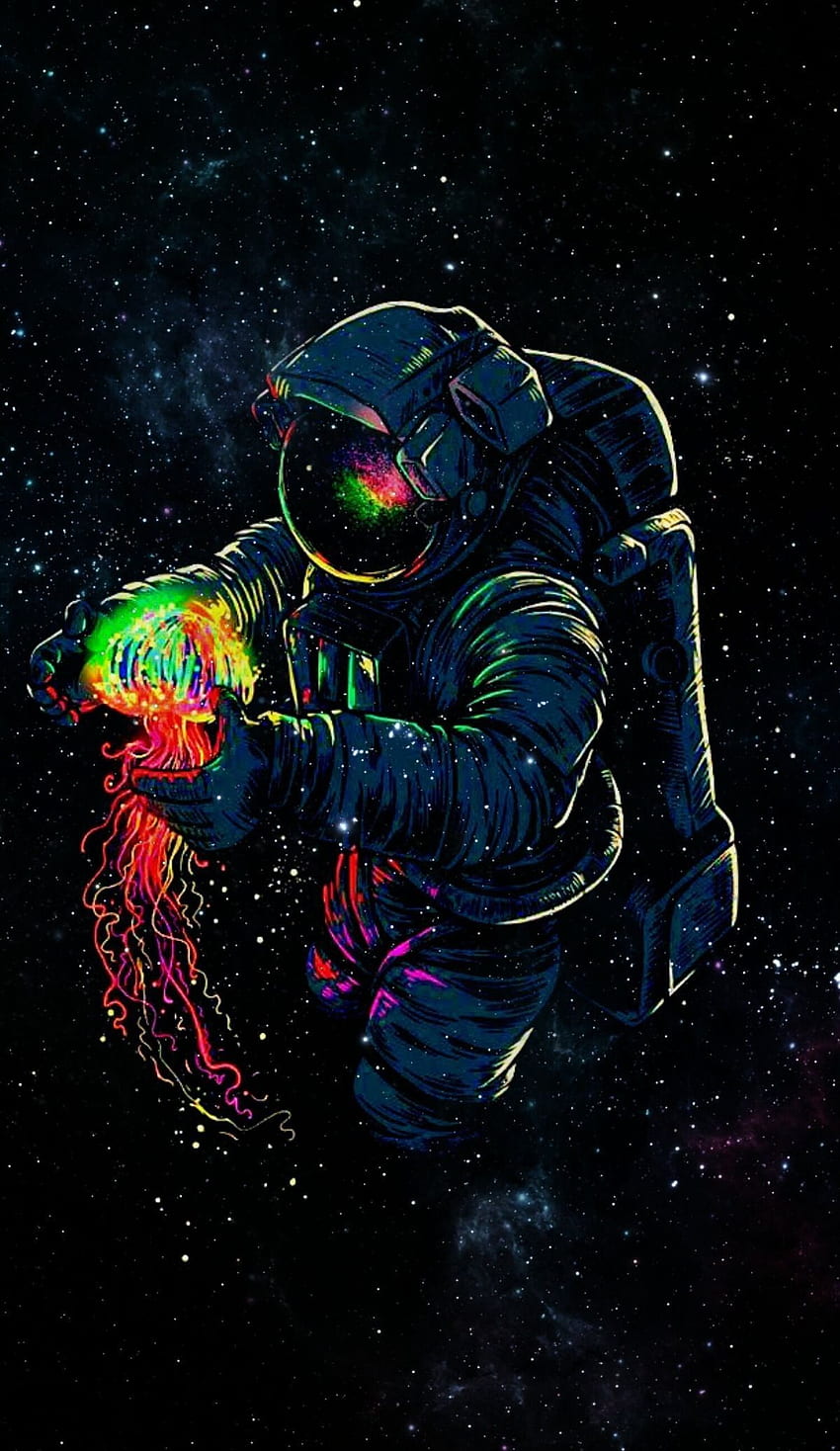 IMPRESIONANTE . Astronauta, espacio, arte de galaxias, obras de arte asombrosas fondo de pantalla del teléfono
