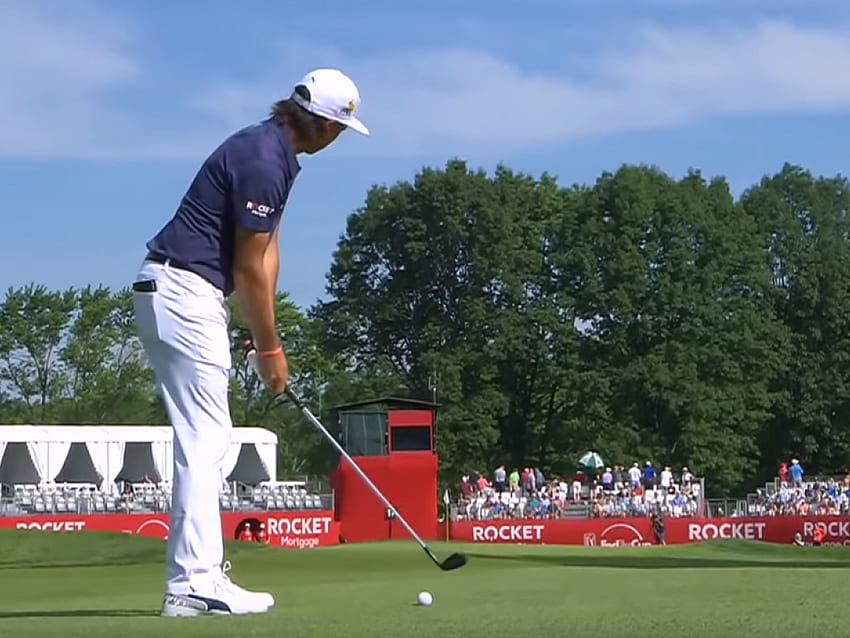 Video: Rickie Fowler Holes Out In First Day Of Rocket Mortgage Classic HD wallpaper