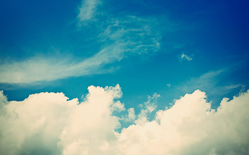 Vintake небе, красиво, хубаво, наситено синьо, облаци, природа, наситен цвят, небе, ясно, реколта HD тапет