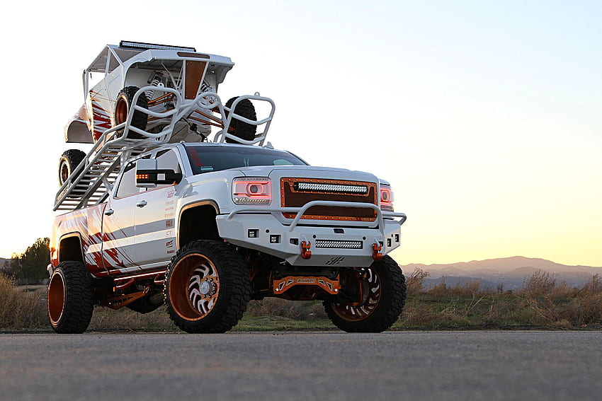 Stacked, Truck, White, Buggy, Lift HD wallpaper