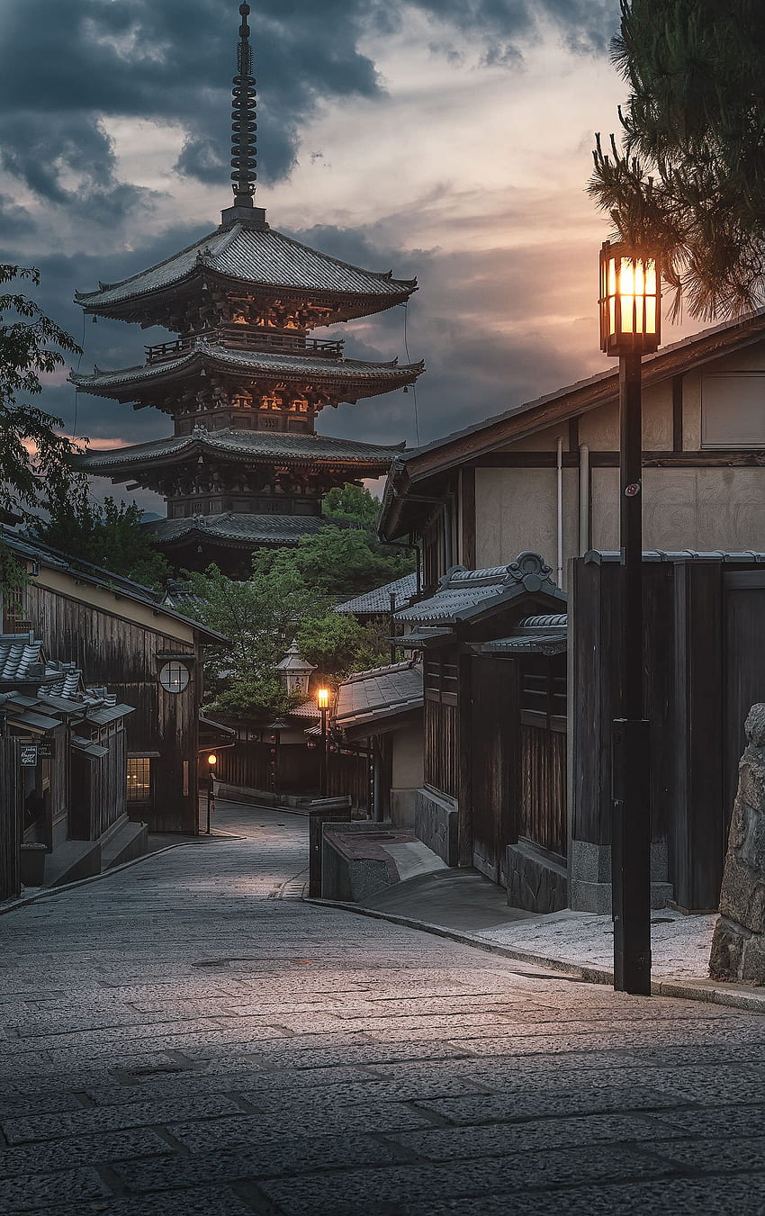 Barrio Gion Kioto, Japón: fondo de pantalla del teléfono