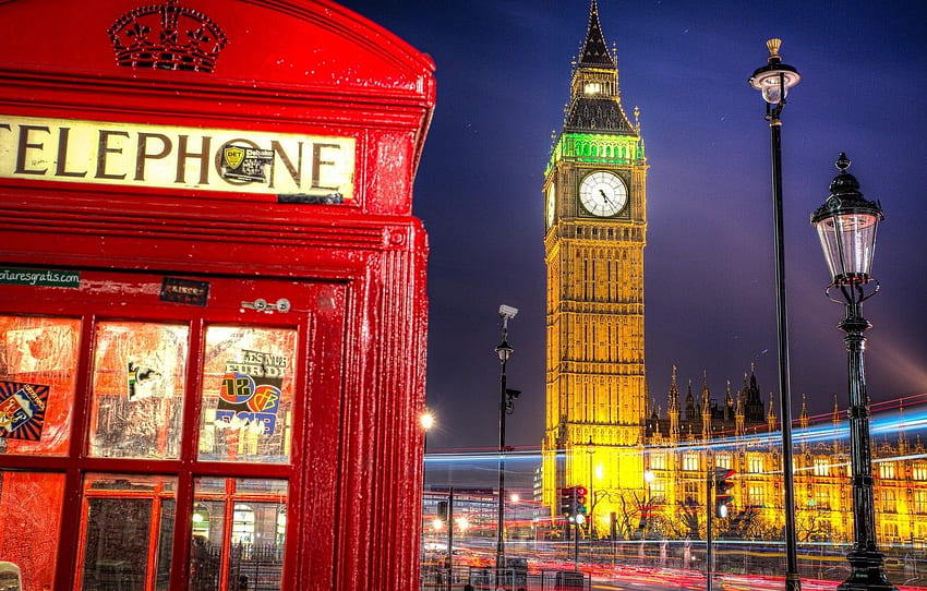 road, night, the city, England, London, excerpt, London Clock Tower HD wallpaper