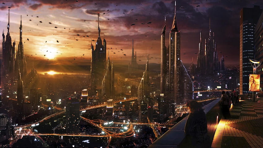 Cidade futurista., Galaxy City papel de parede HD