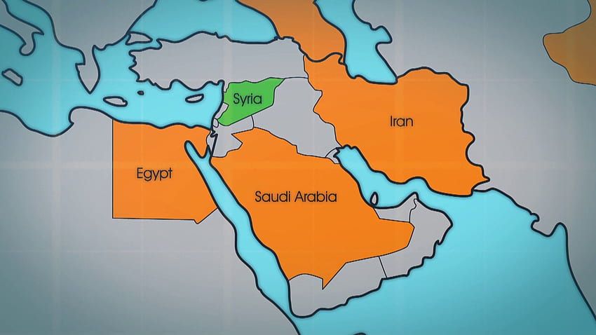 Syrien-Ägypten-Karte, Naher Osten-Karte HD-Hintergrundbild