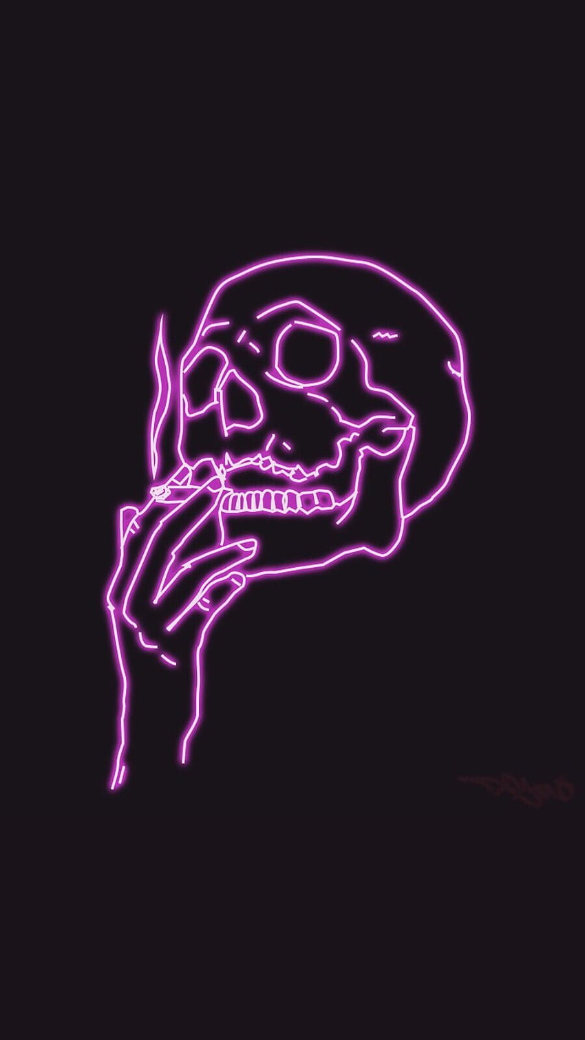 Sketching, Black and Purple Skull HD phone wallpaper