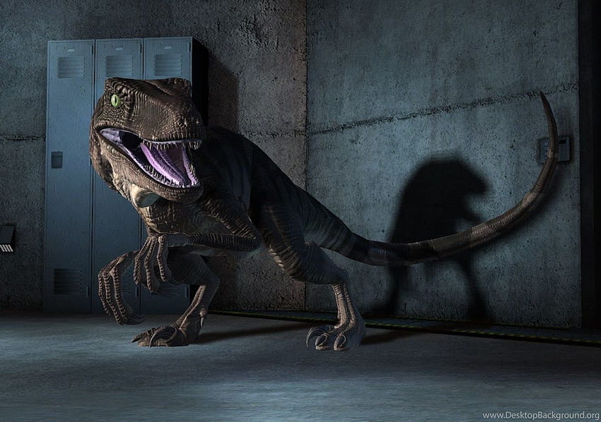Velociraptor-Jurassic-Park-Hintergrund, Velociraptor-Blau HD-Hintergrundbild