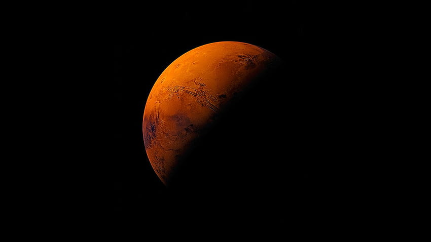 Mars Planet Apple Dark Space Orange HD wallpaper