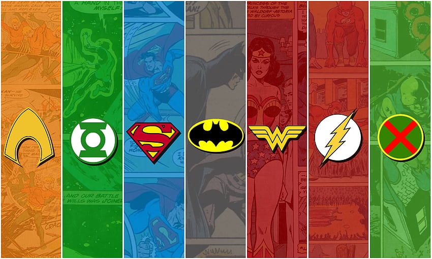 Comics Liga De La Justicia Fondo de Pantalla z ami, Justice League Symbols Tapeta HD