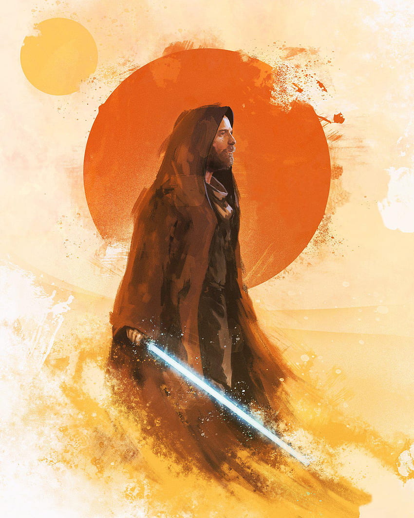 Obi Wan Kenobi Starwar, Orange, People_in_nature, Stern, Kriege HD-Handy-Hintergrundbild