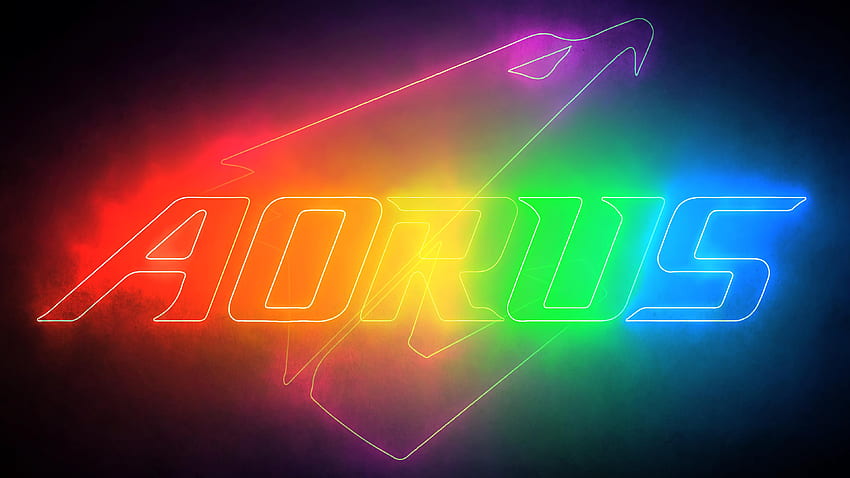 AORUS Logo RGB Neon Wallpaper HD