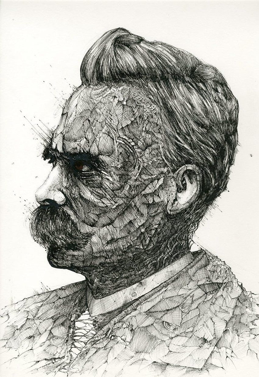 Рисунка на Фридрих Ницше HD тапет за телефон