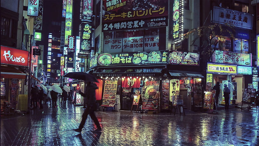 Cyberpunk Japan, Japanese Neon HD wallpaper