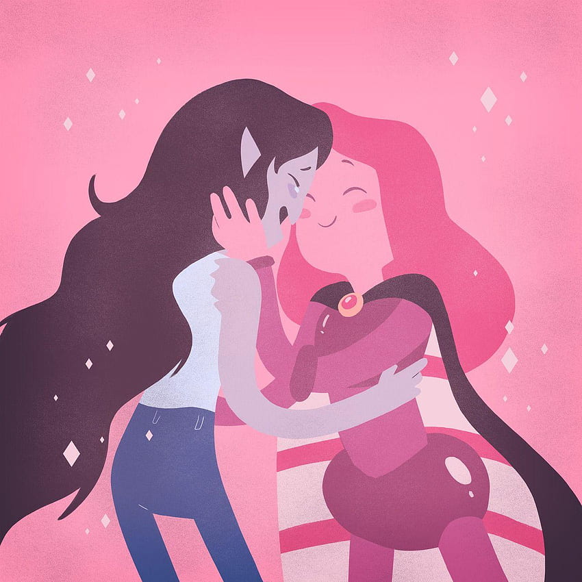 Marceline과 Princess Bubblegum 키스, Kiss Aesthetic HD 전화 배경 화면