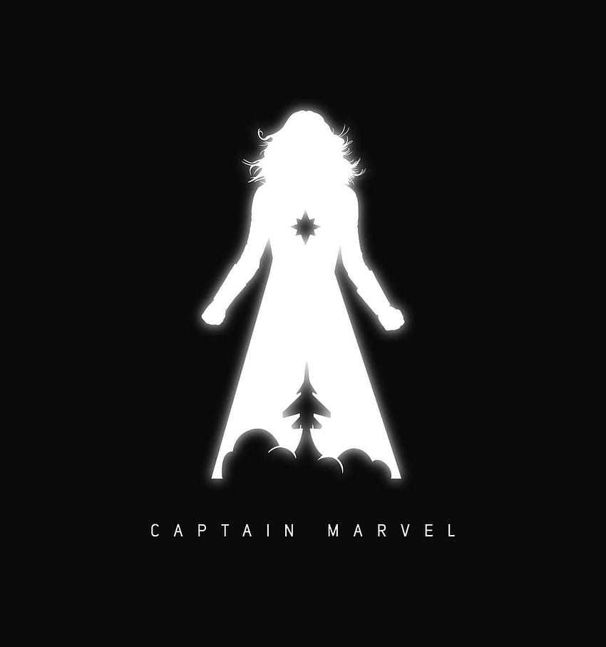 captain marvel, Marvel Black and White HD phone wallpaper