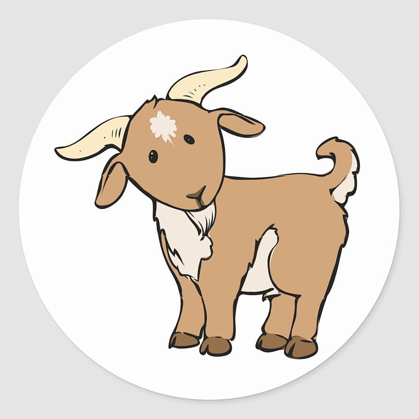 Cute Cartoon Goat Classic Round Sticker HD phone wallpaper | Pxfuel