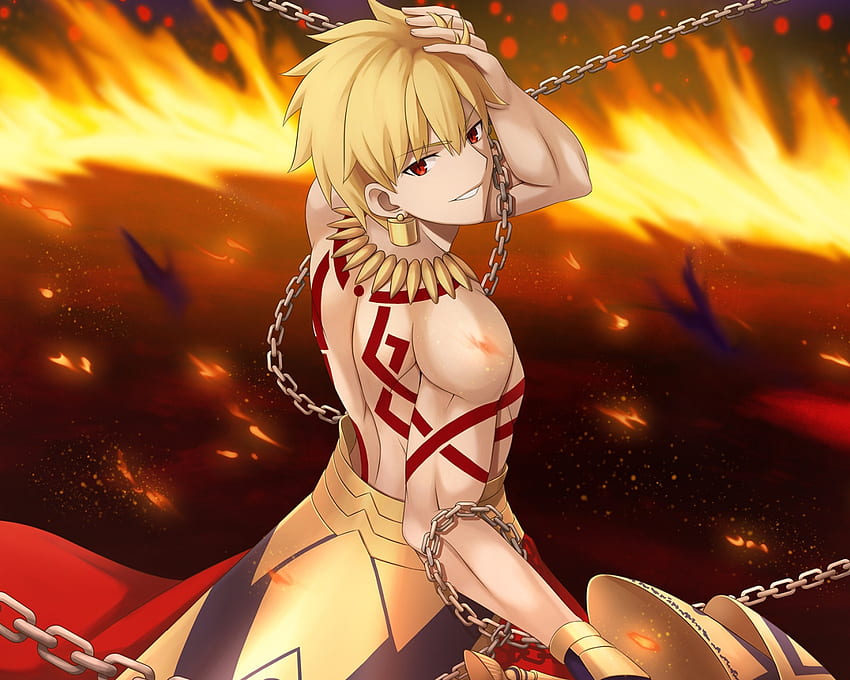 Gilgamesh, Fate Series, anime, art , , Standard 5:4, Fullscreen HD wallpaper
