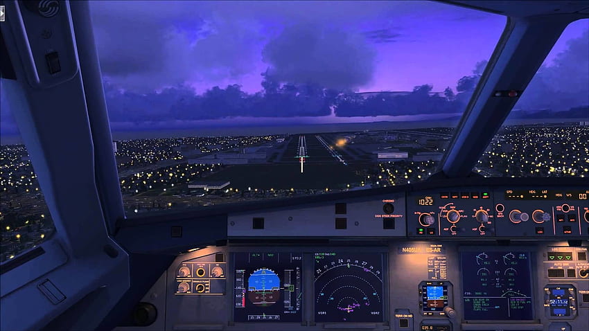 Cockpit Approach Los Angeles Airbus A320 HD wallpaper