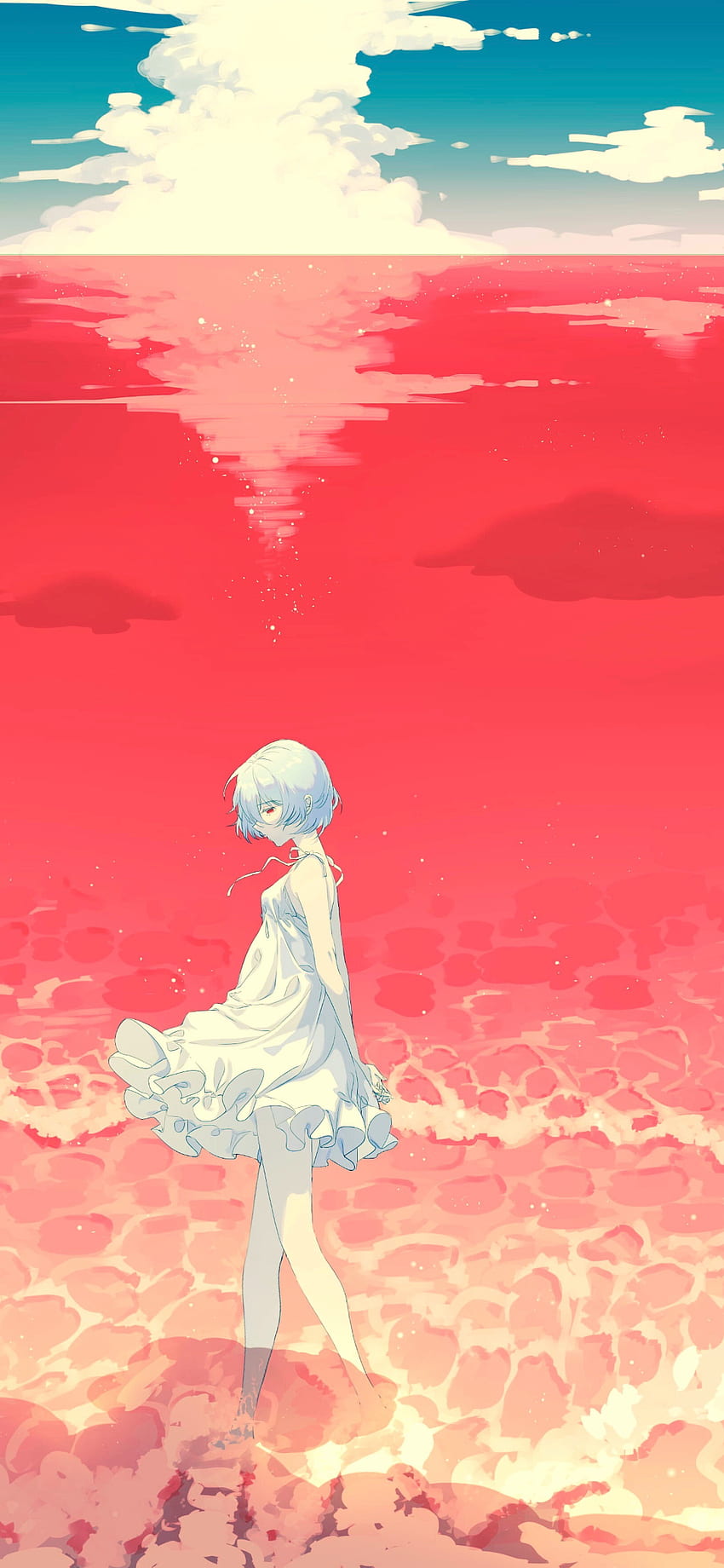 Reí Ayanami, Evangelion, Anime, Kunst HD-Handy-Hintergrundbild