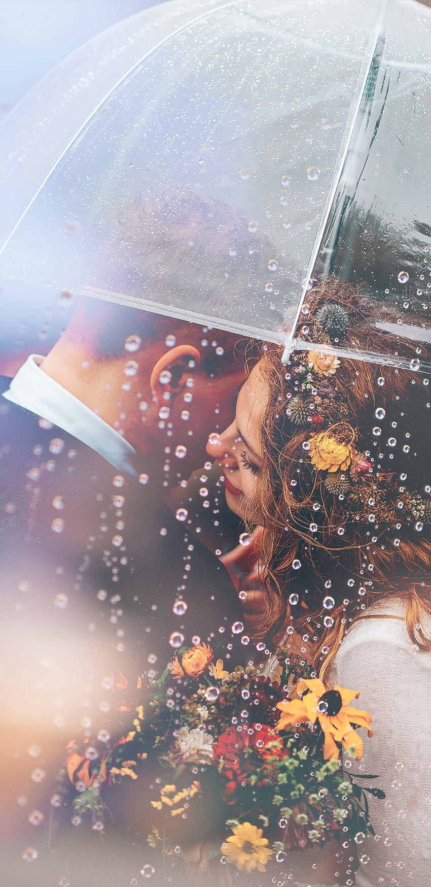 Casal romântico guarda-chuva chovendo ervas daninhas Samsung Galaxy Note 9, 8, S9, S8, SQ , , Fundo e, Love Couple Rain Papel de parede de celular HD