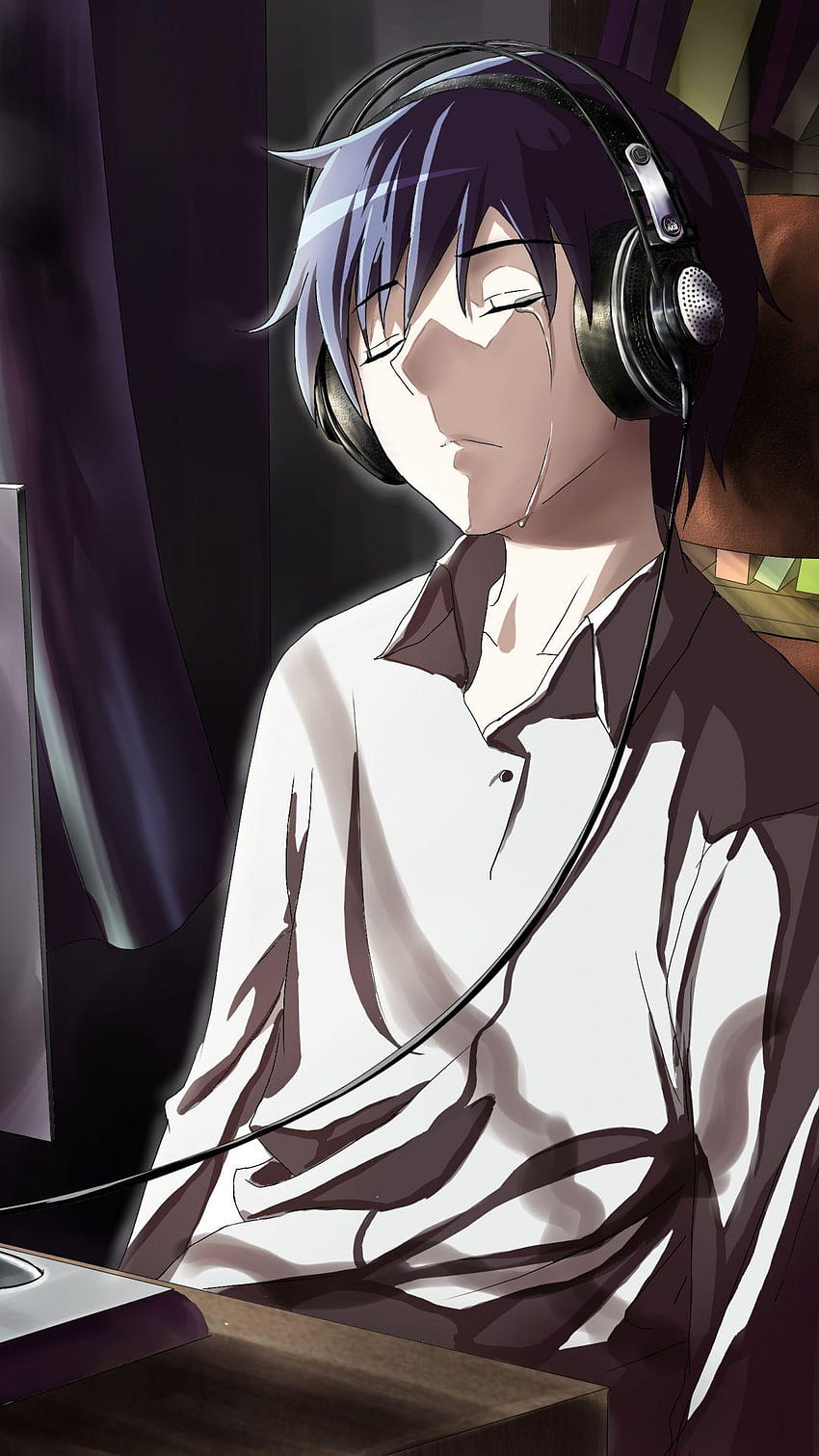 Trauriger Anime-Junge, alleiner Junge Trauriger Anime HD-Handy-Hintergrundbild