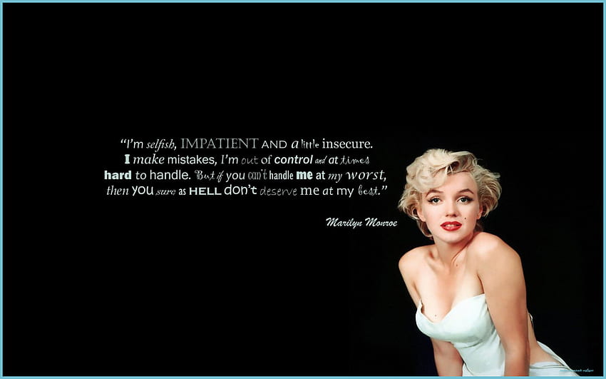 Marilyn Monroe Quotes On - Marilyn Monroe Quotes HD wallpaper