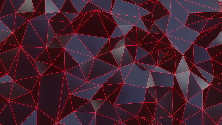 Red edges, triangular surface HD wallpaper