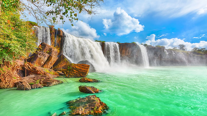wodospad, , , Piękny Suchy Nur, Wietnam, Miasto Wietnamu Tapeta HD