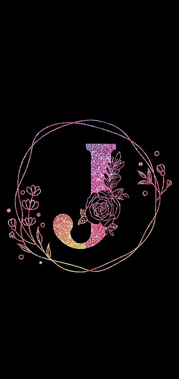 desktop wallpaper pink black j pink letter black glitter thumbnail