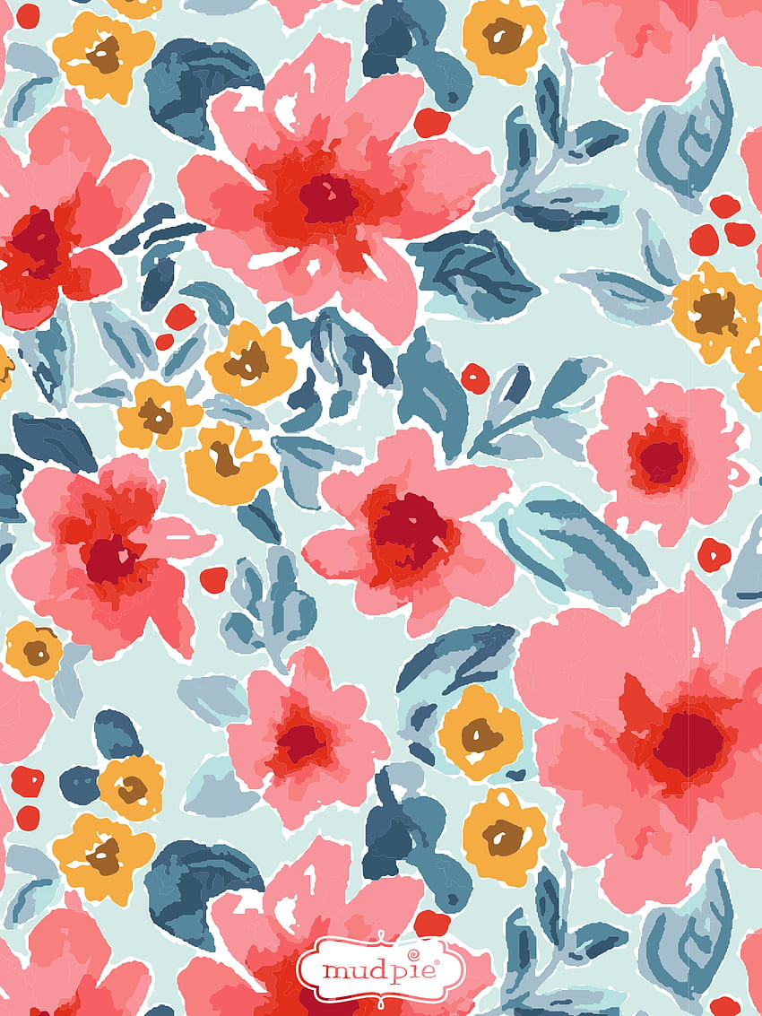 밝은 꽃무늬 프린트. 꽃무늬, 휴대폰 배경 패턴, 수채화 꽃무늬, 수채화 꽃무늬 여름 HD 전화 배경 화면