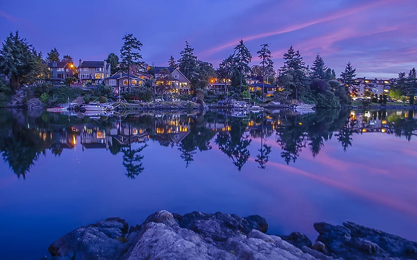 Kanada Vancouver Island British Columbia Naturfluss HD-Hintergrundbild