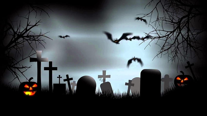 Cimitero di Halloween, cimitero di anime Sfondo HD