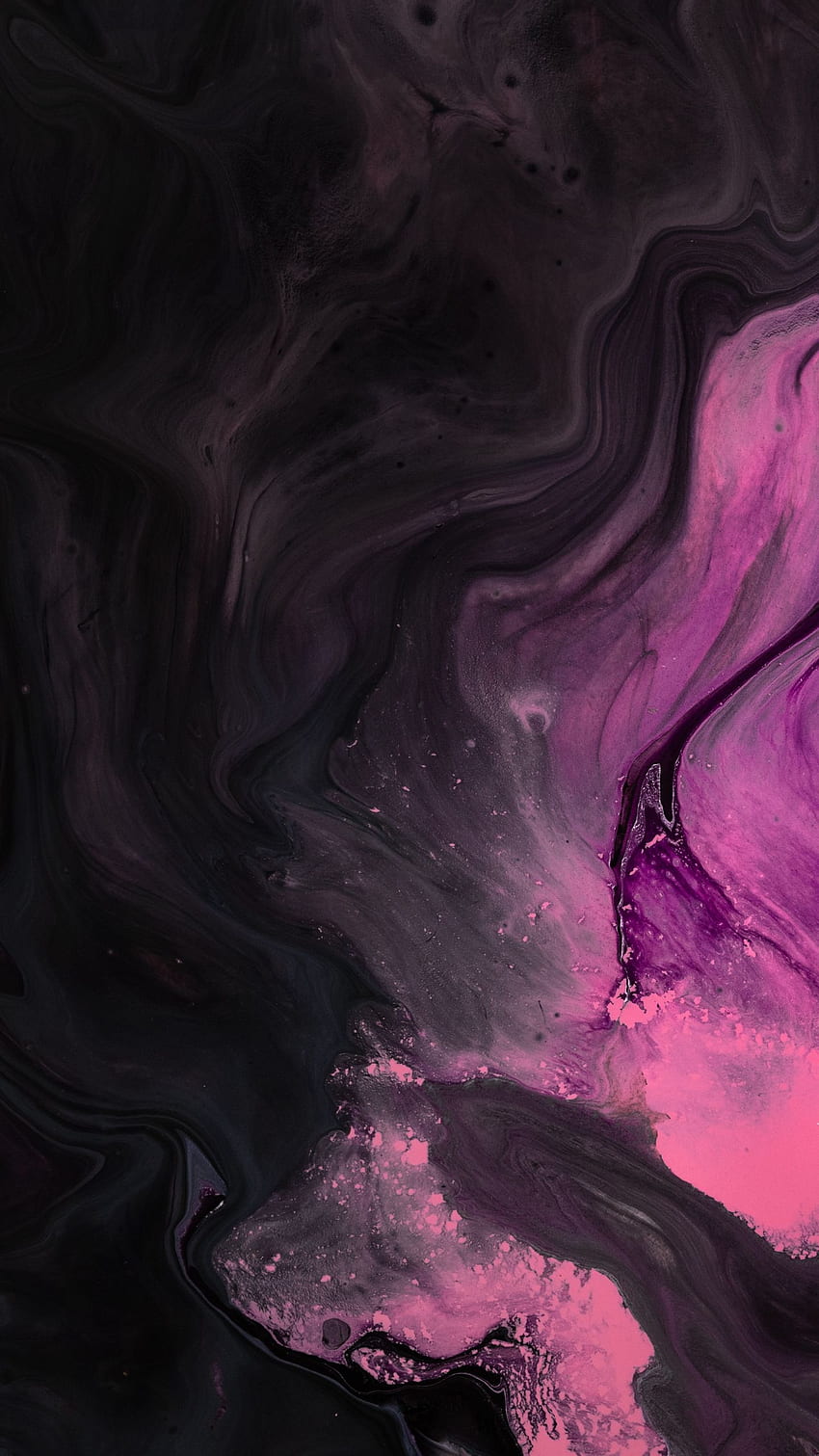 tinta, manchas, rosa, preto, líquido q samsung galaxy s6, s7, borda, nota, lg g4 background, Galaxy rosa e preto Papel de parede de celular HD