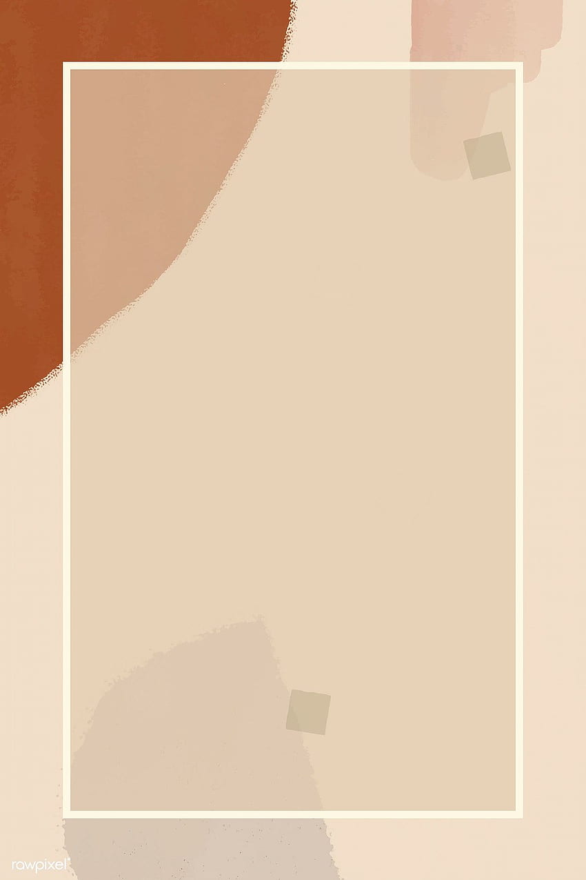 premium vector of Rectangle frame on brown and cream watercolor in 2020. Aesthetic background, Pastel background, Pastel aesthetic HD phone wallpaper
