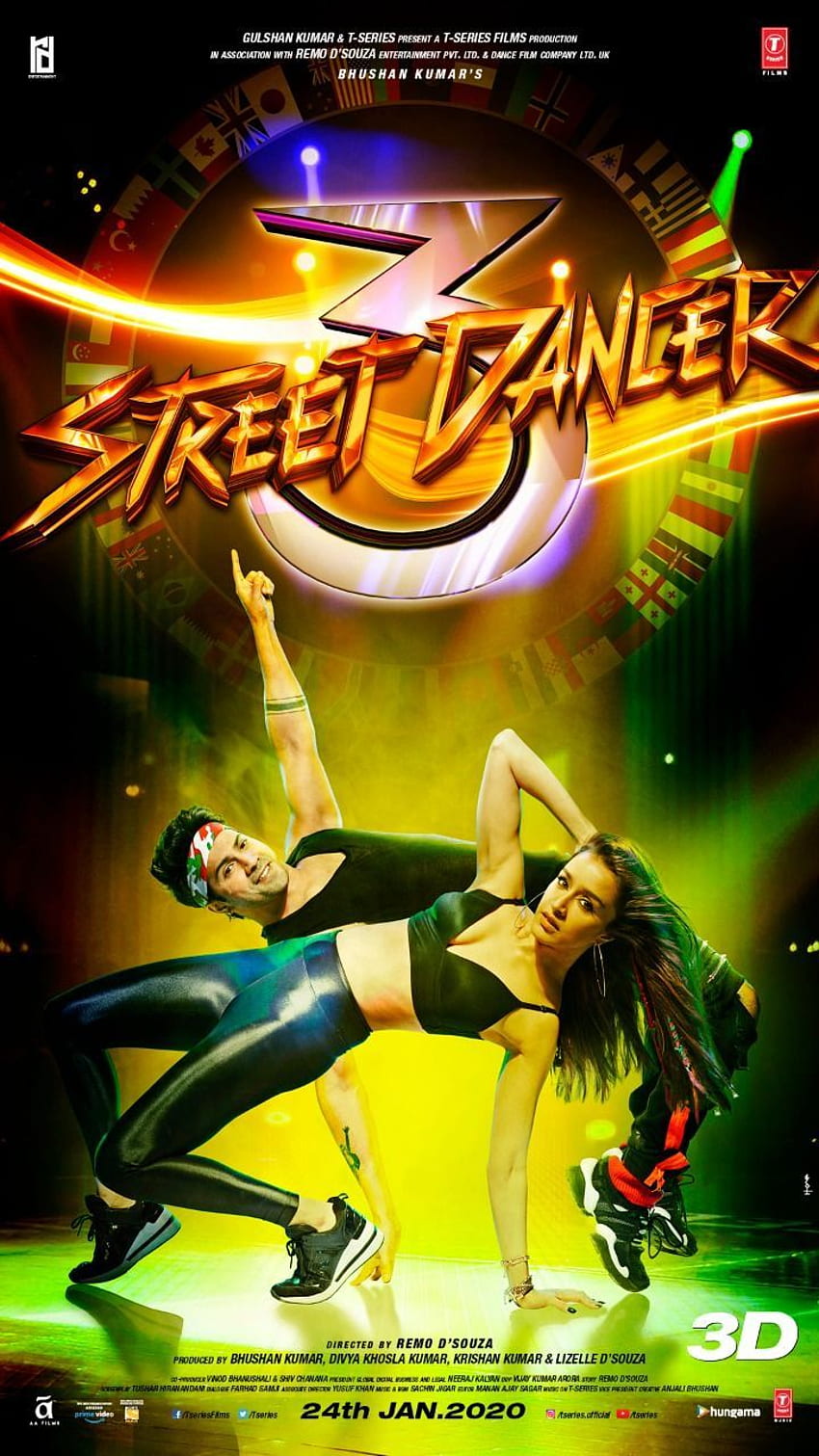 Street Dancer 3D-Filmplakat im Jahr 2020. Tanzfilme, Tänzer HD-Handy-Hintergrundbild