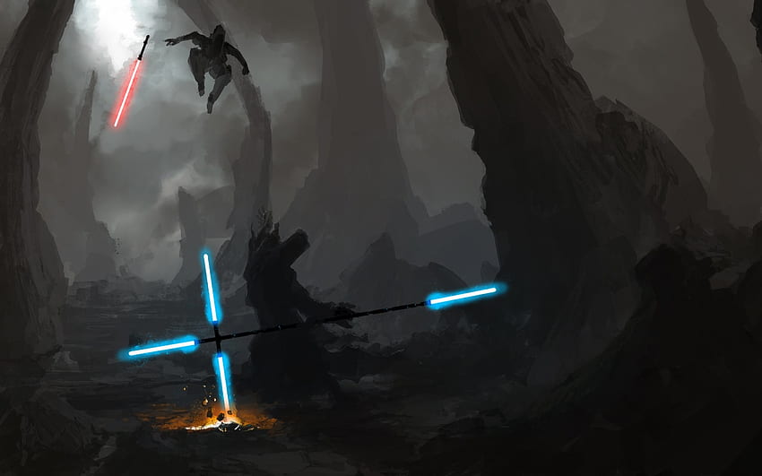 Artwork Duel Energy Jedi Lightsabers Sith Star Wars HD wallpaper | Pxfuel