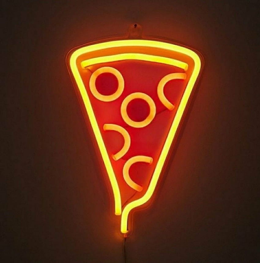 Pizza aesthetic icon. Neon signs, Neon light , Neon, Neon Orange Aesthetic HD phone wallpaper