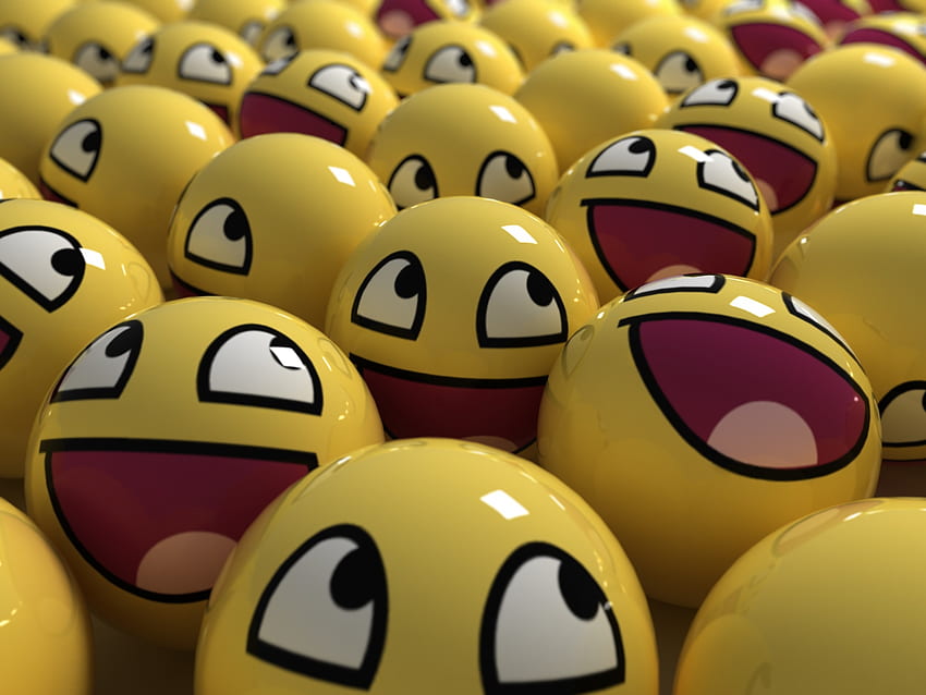 3D view, balls, smiley face, Awesome Face -, Crazy Emoji HD wallpaper |  Pxfuel