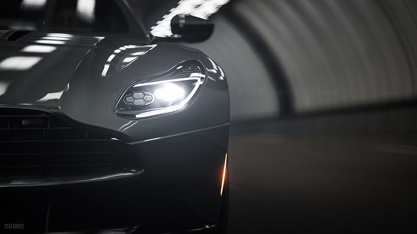 Aston Martin, รถยนต์, Shine, Light, รถยนต์, เครื่องจักร, สีเทา, ไฟหน้า, Aston Martin Db11 วอลล์เปเปอร์ HD