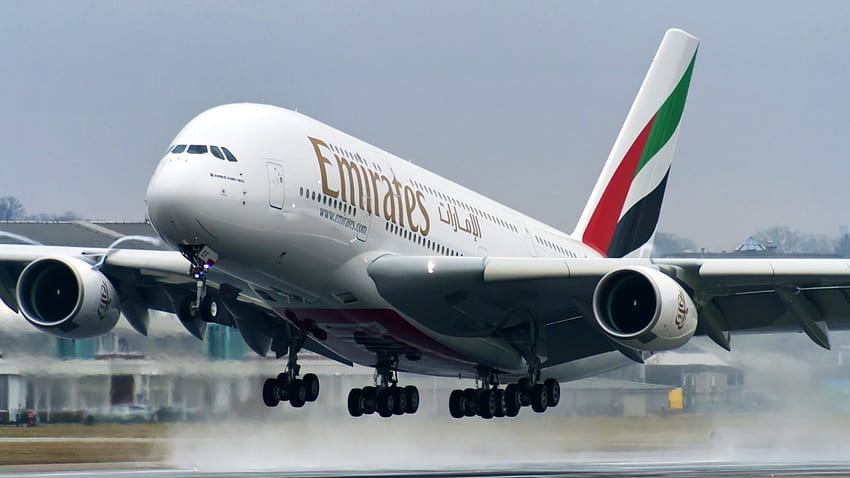 Airbus A380 Emirates, Транспорт, Emirates, A380, Airbus, Самолет HD тапет
