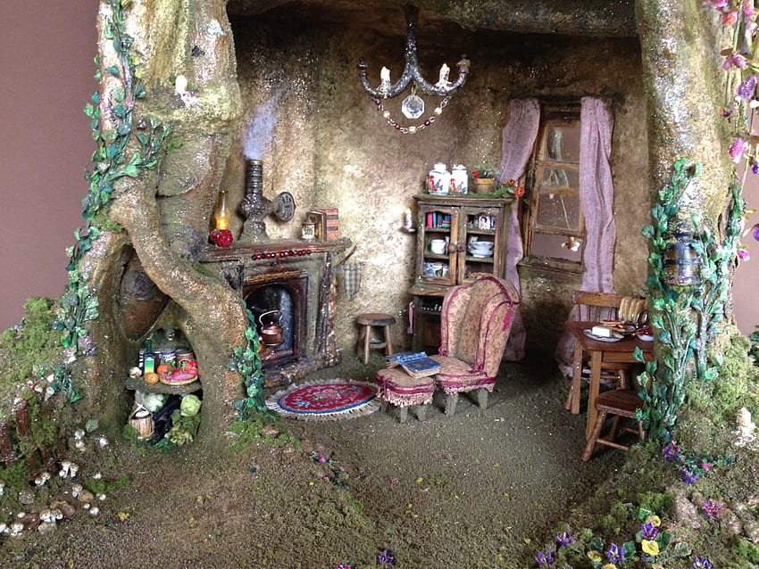 Fairy house dollhouse tree house :), Fairy Tree House HD wallpaper