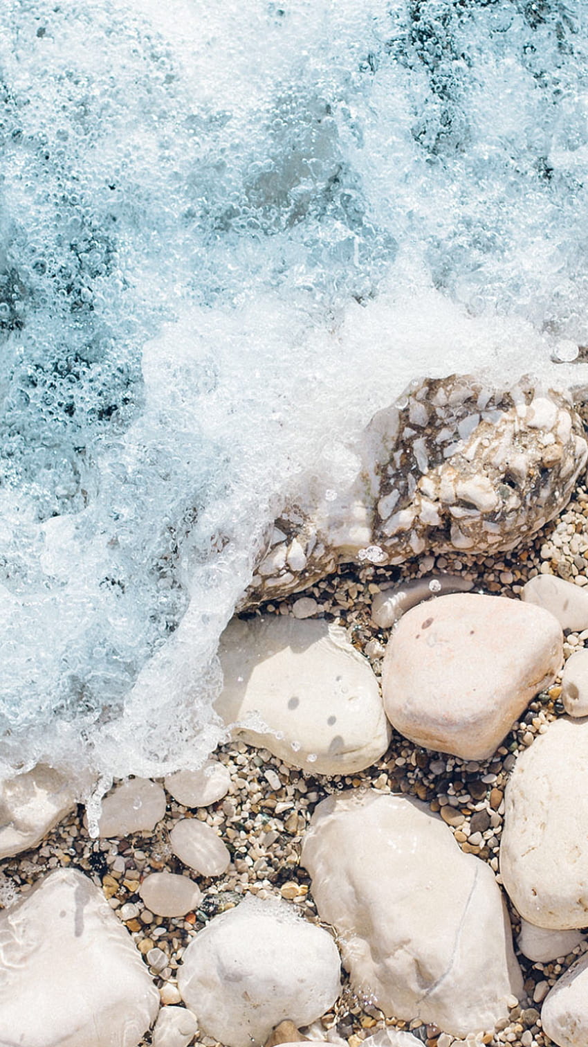 ܻ beach. waves. rocks. ✻. Pastel iphone , iphone summer, Preppy HD phone wallpaper