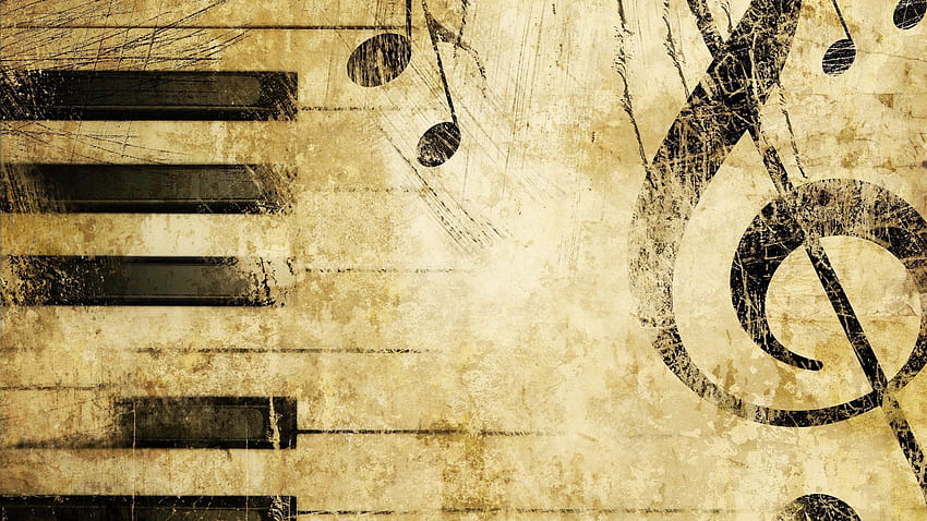 keys, treble clef, music, notes 16:9 background, Music Note Abstract HD wallpaper