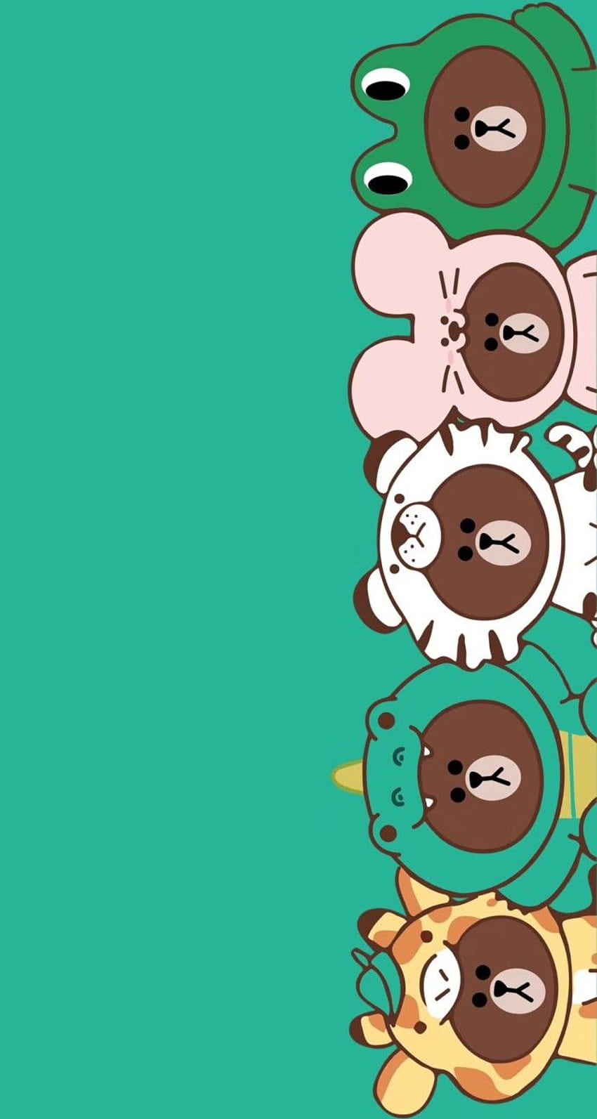 Pin oleh Eakachai di Line Friends. Kartu, Beruang coklat, Lukisan disney, Cute Line HD phone wallpaper
