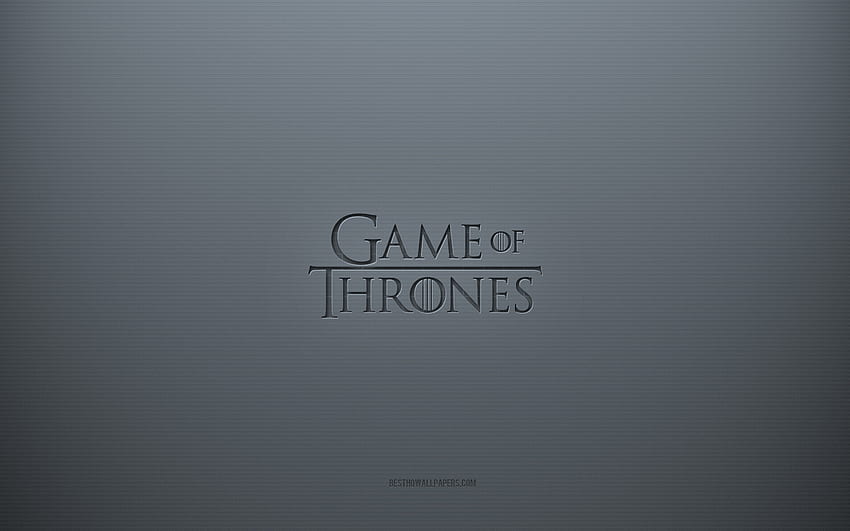 Game of Thrones logo, gray creative background, Game of Thrones emblem, gray paper texture, Game of Thrones, gray background, Game of Thrones3d logo HD wallpaper
