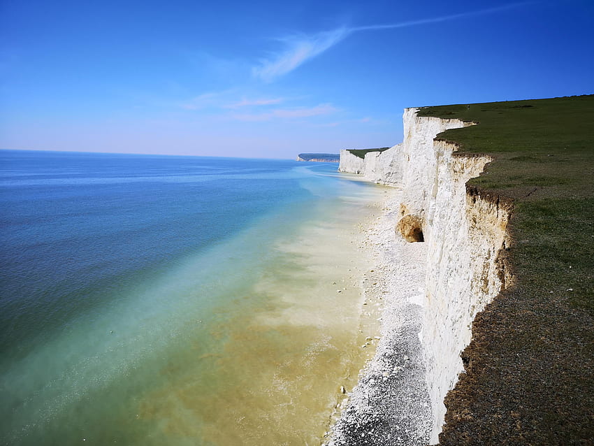 Seven Sisters Cliff, sisters, seven, cliff, beach HD wallpaper