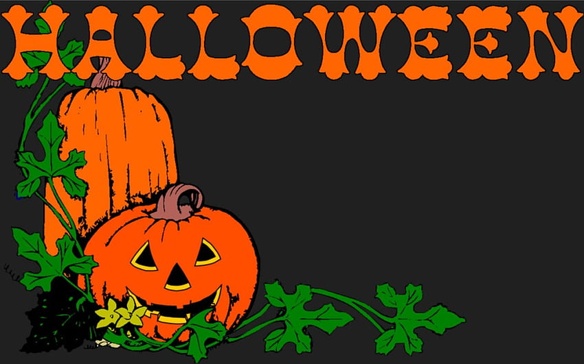 Labu Halloween 1, karya seni, halloween, layar lebar, liburan, seni, labu, ilustrasi Wallpaper HD
