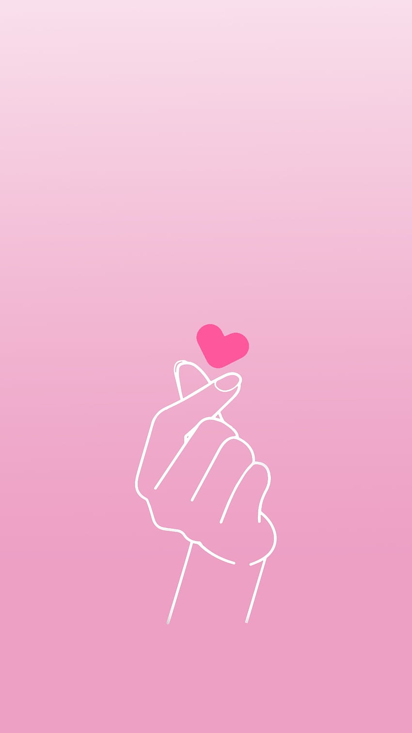 Finger Heart, Pink HD phone wallpaper